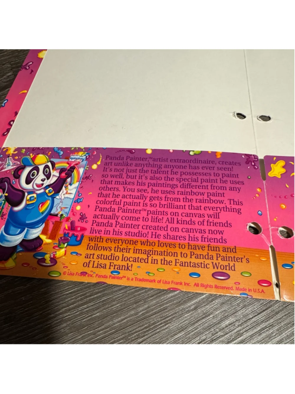 Lisa Frank Graphic Art School Folder - Panda Painter - Vintage Y2K Collectible